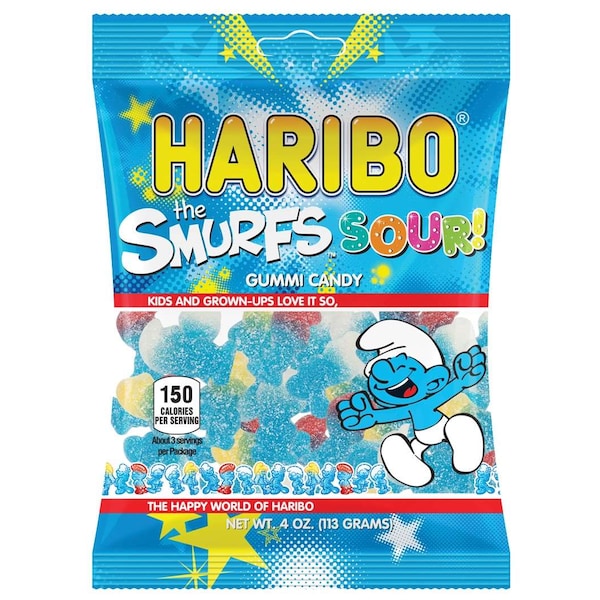 Haribo Haribo Confectionery Sour Smurfs 4 oz., PK12 30504 - main